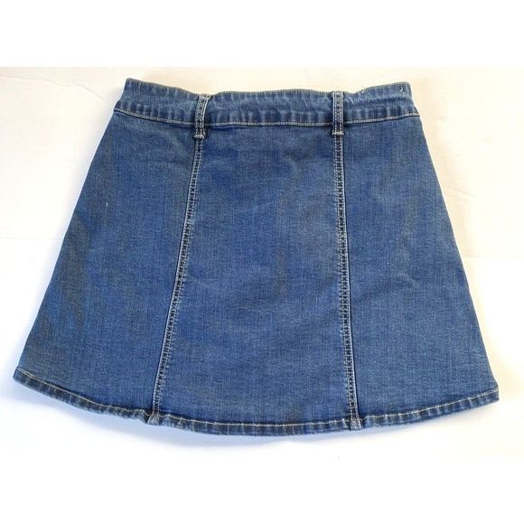Altar'd State A-Line‎ Denim Skirt Size XS Blue Button Front Casual - Picture 9 of 12